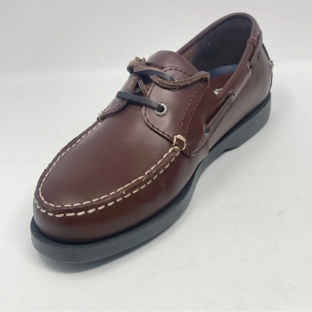 Dockers Castaway Boat Shoes Mens 8.5 M Brown Leather Upper Casual 2 Eye New